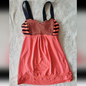 Lululemon Orange & Blue Run Back on Track tank Size 4